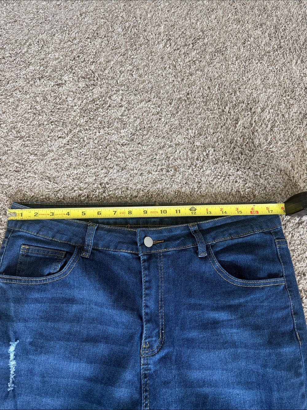 Dark Blue Distressed Flare Jeans SHEIN Women's Size 1XL 14 - Picture 2 of 5